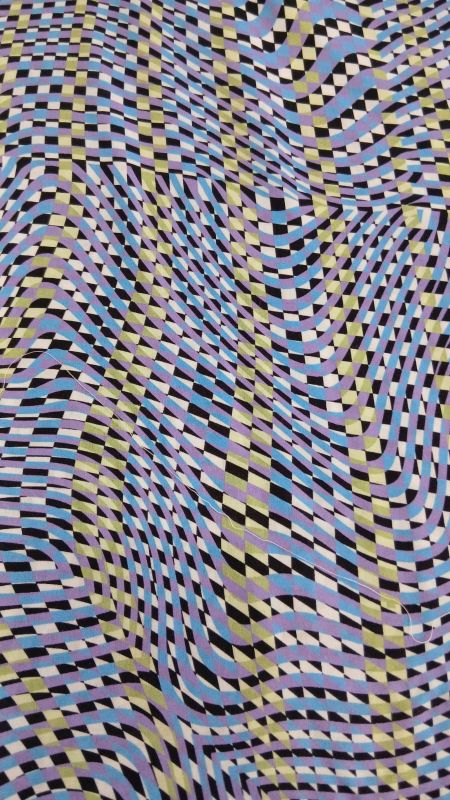 Tecido Viscose Estampada Geométrica Op Art Multicolorida • Conexão