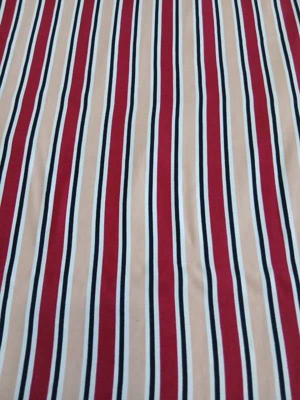Tecido Viscose Sarjada Estampada Listras Rosa • Conexão Tecidos