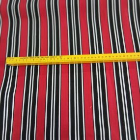 Tecido Viscolinho Estampado Listrado Vermelho e Preto • Conexão 2