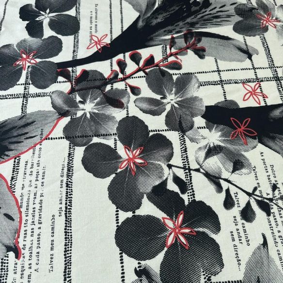 Tecido Linho Misto Estampado Floral Urbano • Conexão Tecidos