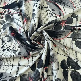 Tecido Linho Misto Estampado Floral Urbano • Conexão Tecidos
