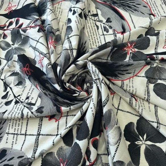 Tecido Linho Misto Estampado Floral Urbano • Conexão Tecidos