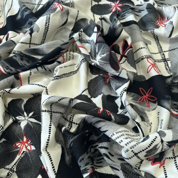 Tecido Linho Misto Estampado Floral Urbano • Conexão Tecidos