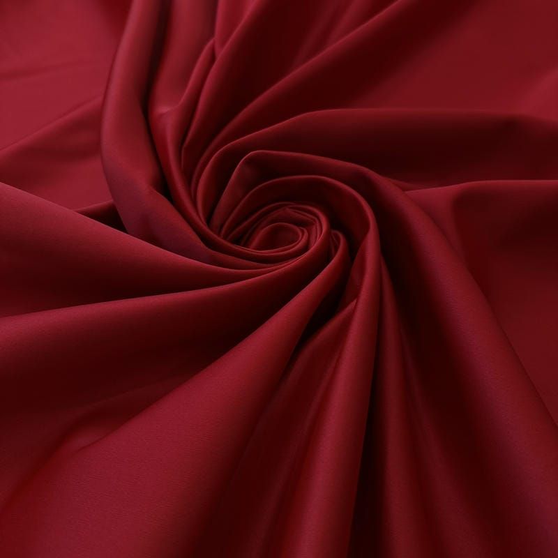 Tecido Cetim Bucol Liso Vermelho Bordô • Conexão Tecidos