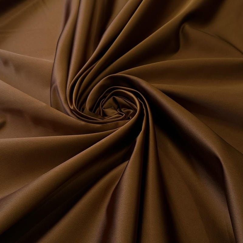 Tecido Cetim Bucol Liso Marrom Chocolate • Conexão Tecidos