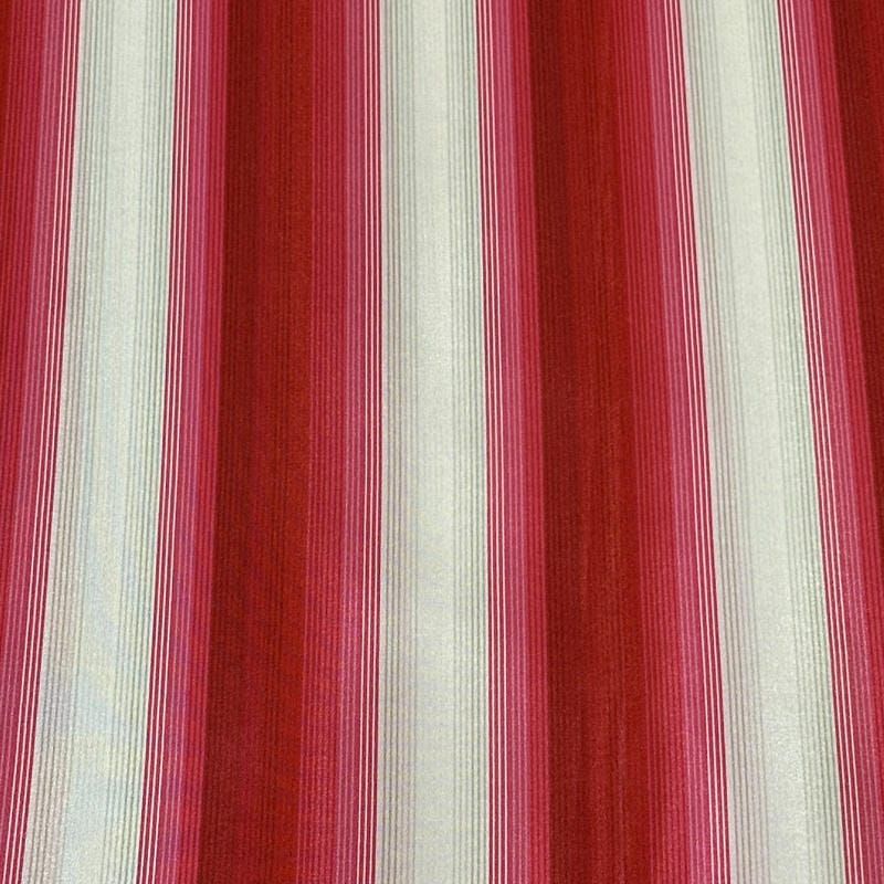 Tecido Tafetá Toque de Seda Listrado Vermelho e Pink • Conexão Tecidos