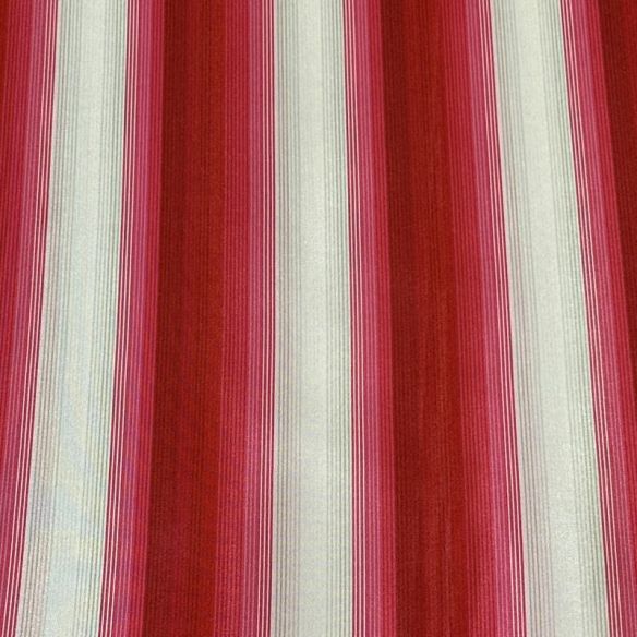 Tecido Tafetá Toque de Seda Listrado Vermelho e Pink • Conexão Tecidos