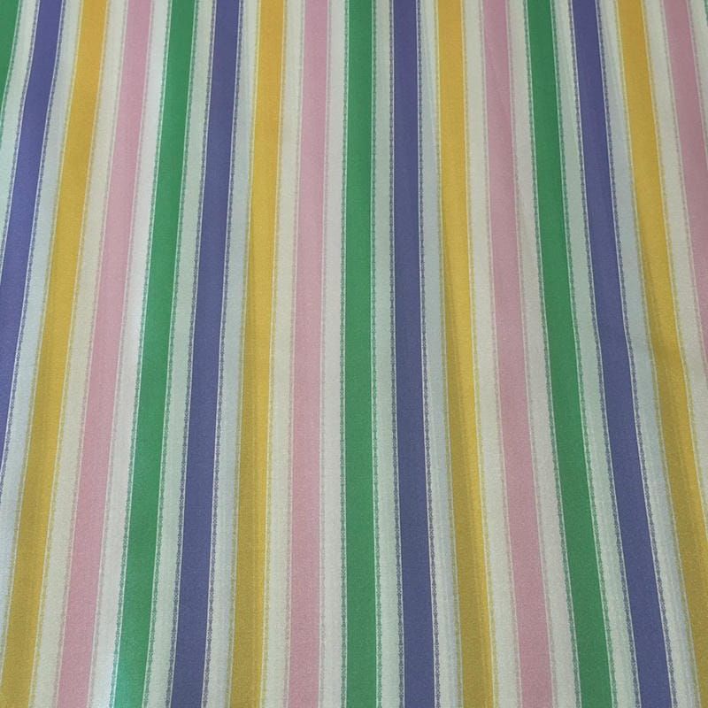 Tecido Tafetá Toque de Seda Listrado Candy Color • Conexão Tecidos