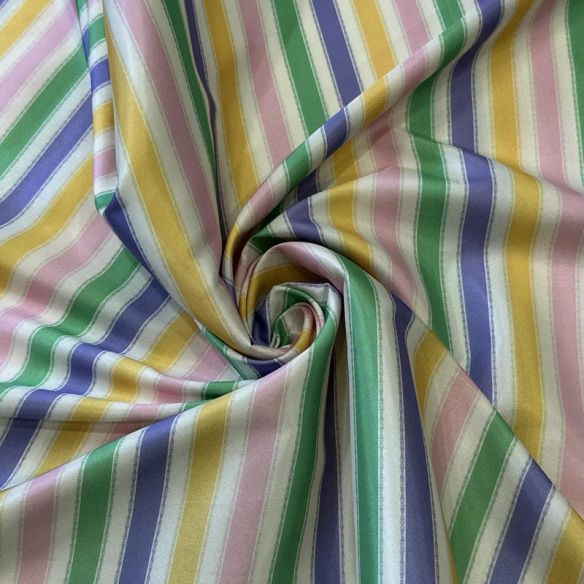Tecido Tafetá Toque de Seda Listrado Candy Color • Conexão Tecidos