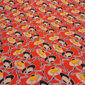 Tecido Viscose Estampada Chapéus Coral • Conexão Tecidos 2