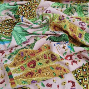 Tecido Viscose Estampada Tropical Abacaxi Rosa • Conexão Tecidos