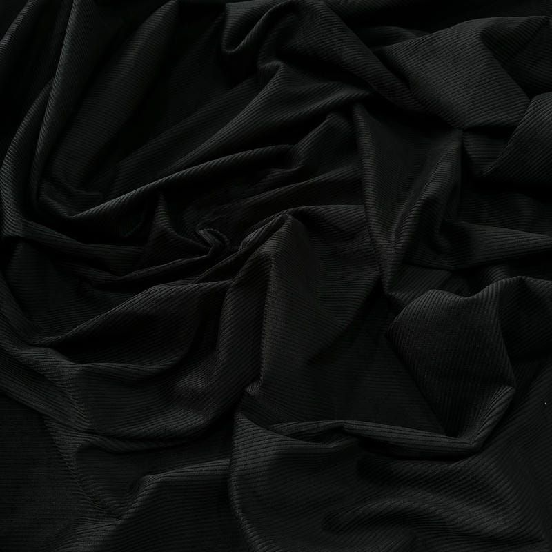Tecido Veludo Cotelê Preto • Conexão Tecidos