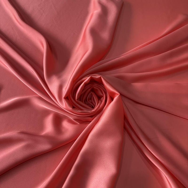 Tecido Cetim Toque de Seda Liso Rosa Goiaba • Conexão Tecidos