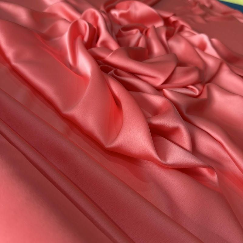 Tecido Cetim Toque de Seda Liso Rosa Goiaba • Conexão Tecidos
