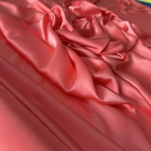 Tecido Cetim Toque de Seda Liso Rosa Goiaba • Conexão Tecidos
