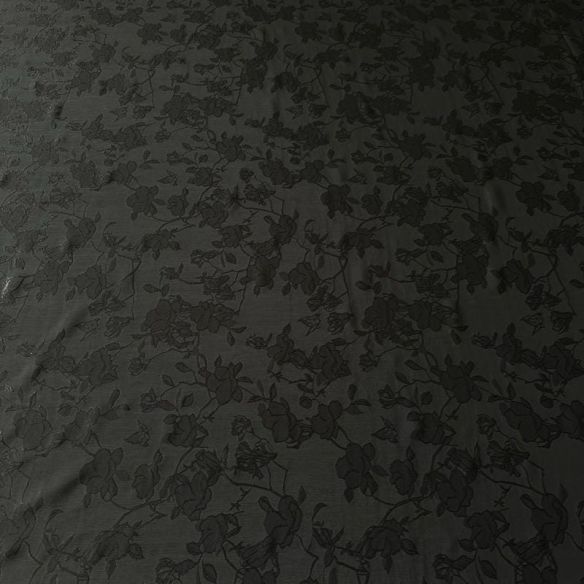 Tecido Jacquard Macio Floral Preto • Conexão Tecidos