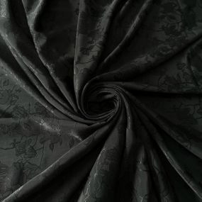Tecido Jacquard Macio Floral Preto • Conexão Tecidos