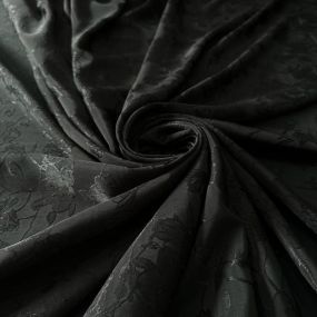 Tecido Jacquard Macio Floral Preto • Conexão Tecidos 2