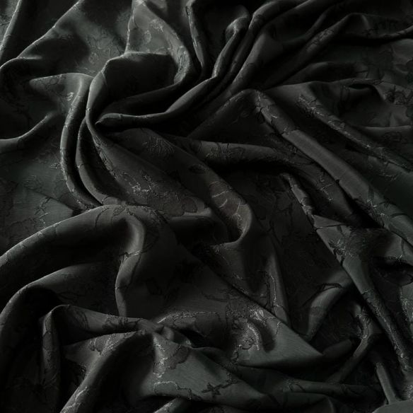 Tecido Jacquard Macio Floral Preto • Conexão Tecidos