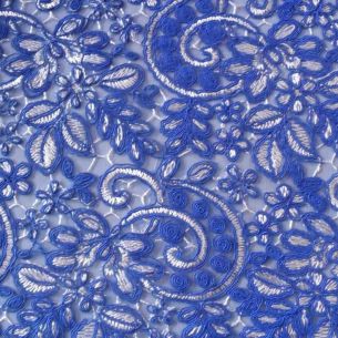 TULE BORDADO AZUL ROIAL. 