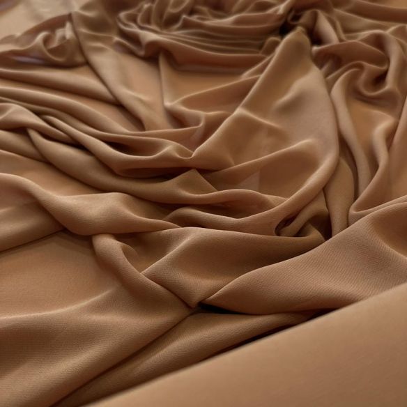 Tecido Musseline Lisa Nude Caramelo • Conexão Tecidos