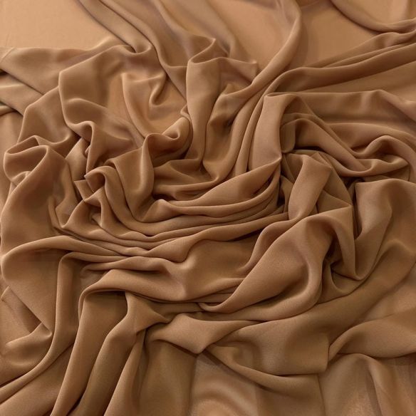 Tecido Musseline Lisa Nude Caramelo • Conexão Tecidos