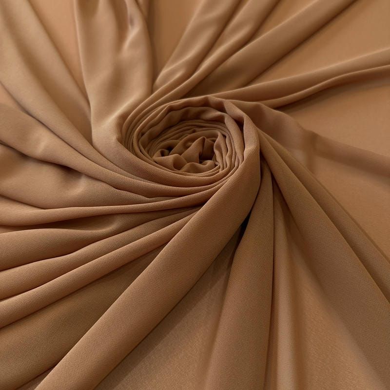 Tecido Musseline Lisa Nude Caramelo • Conexão Tecidos