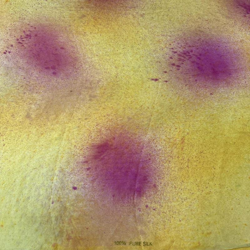 Tecido Palha De Seda Estampada Tie Dye Amarelo e Fúcsia • Conexão