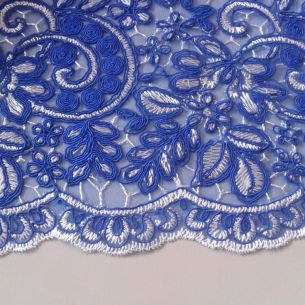 TULE BORDADO AZUL ROIAL.  2