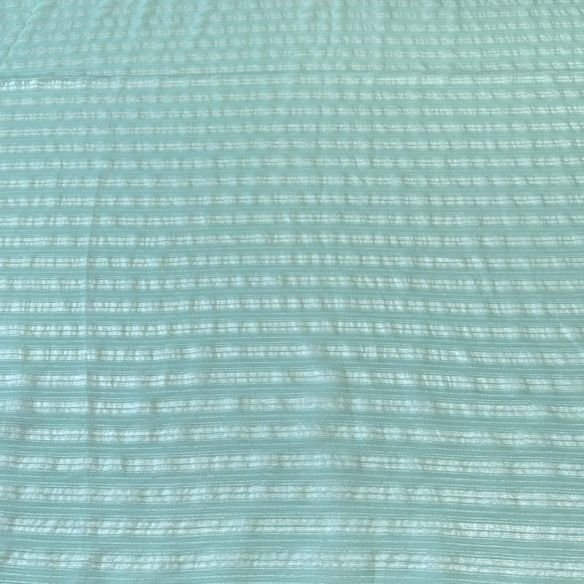 Tecido Chiffon De Seda Listrado Foil Verde Tiffany • Conexão Tecidos