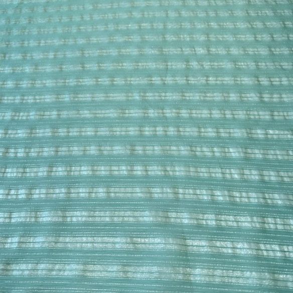 Tecido Chiffon De Seda Listrado Foil Verde Tiffany • Conexão Tecidos