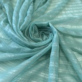 Tecido Chiffon De Seda Listrado Foil Verde Tiffany • Conexão Tecidos 2