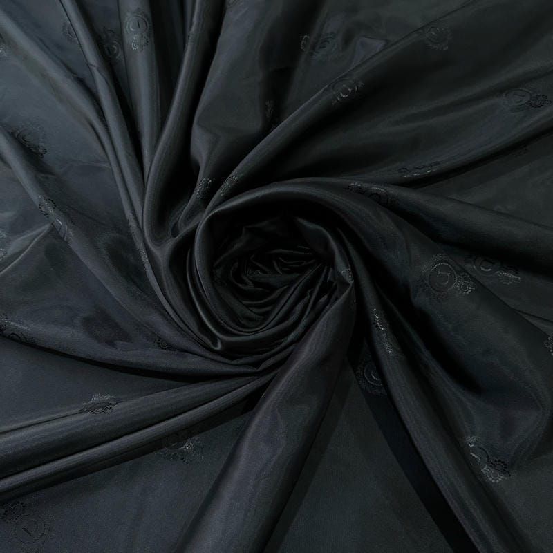 Tecido Alpaseda Liso Preto Timbrado DSL • Conexão Tecidos