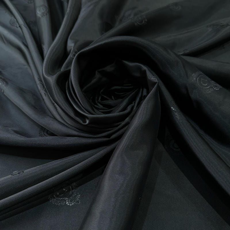 Tecido Alpaseda Liso Preto Timbrado DSL • Conexão Tecidos