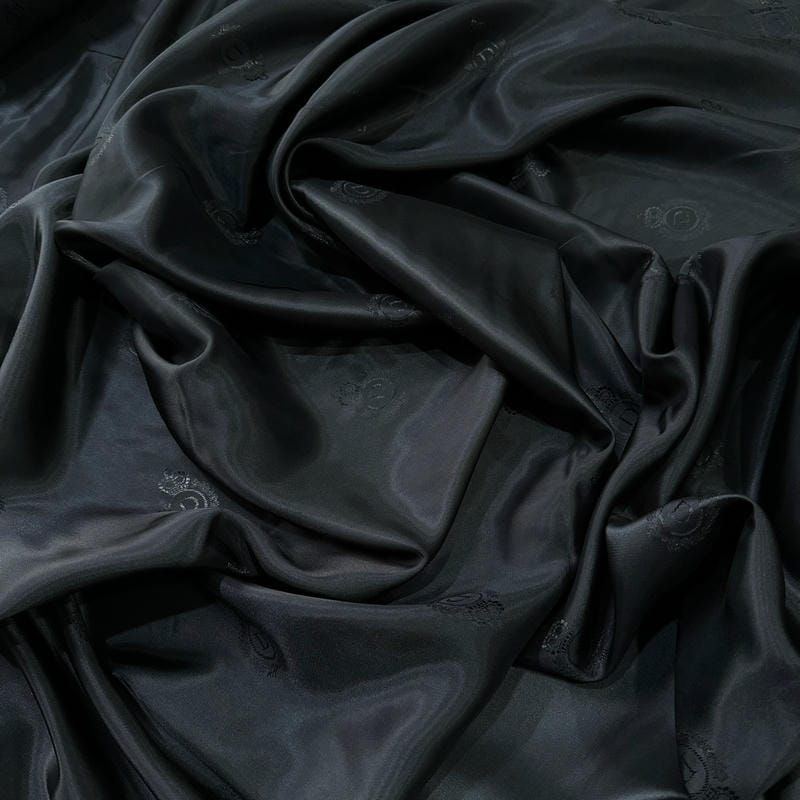 Tecido Alpaseda Liso Preto Timbrado DSL • Conexão Tecidos