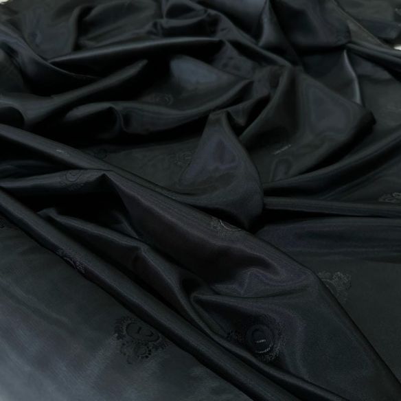 Tecido Alpaseda Liso Preto Timbrado DSL • Conexão Tecidos