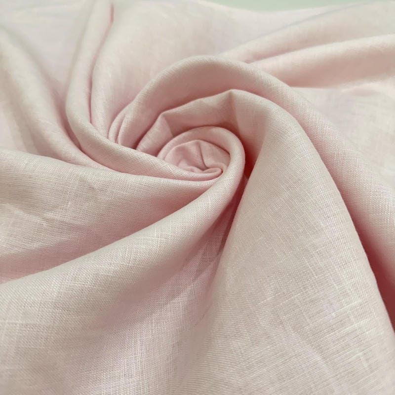 Tecido Cambraia de Linho Puro Rosa Bebê • Conexão Tecidos