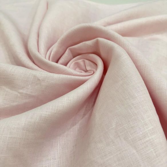 Tecido Cambraia de Linho Puro Rosa Bebê • Conexão Tecidos