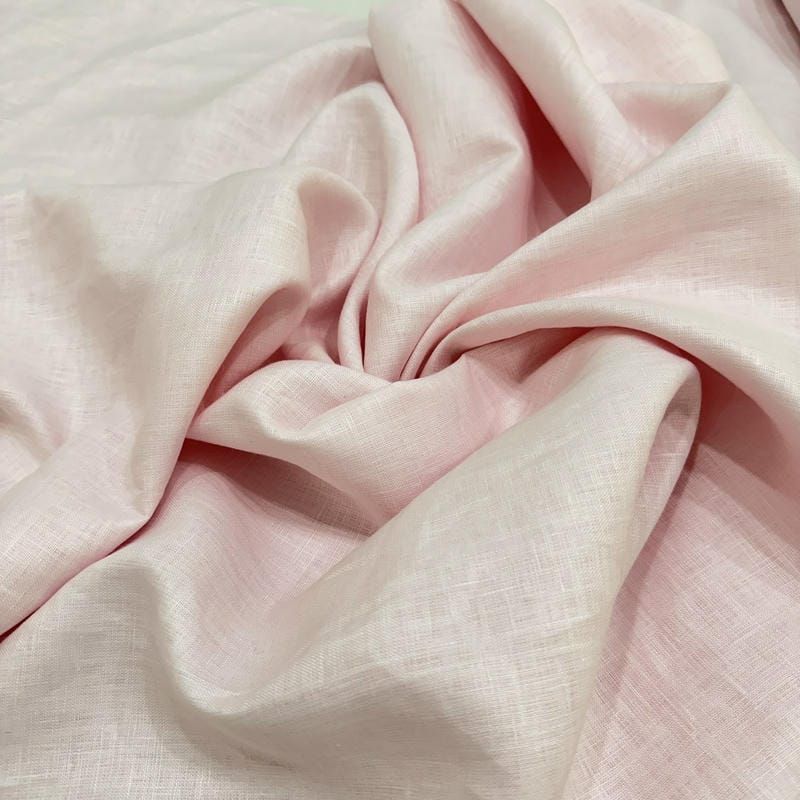 Tecido Cambraia de Linho Puro Rosa Bebê • Conexão Tecidos