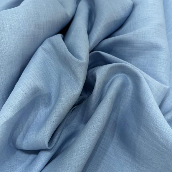 Tecido Cambraia de Linho Puro Azul Claro • Conexão Tecidos