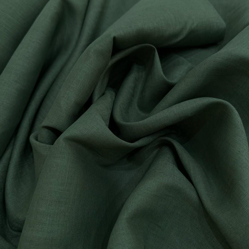 Tecido Cambraia de Linho Puro Verde Oliva • Conexão Tecidos