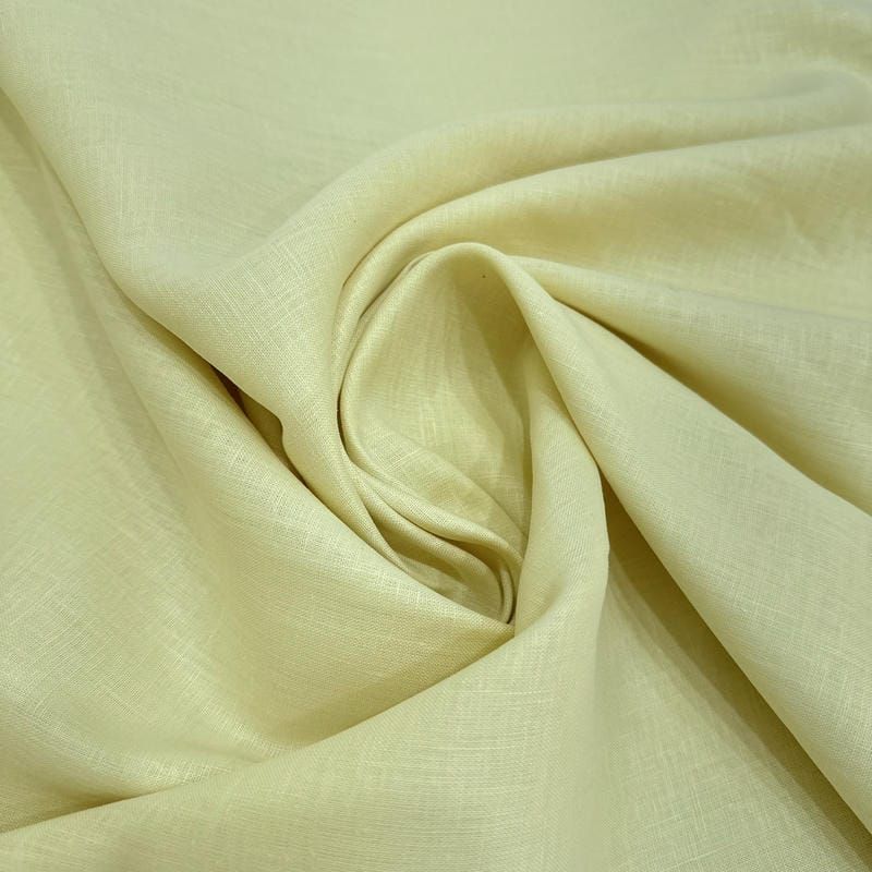 Tecido Cambraia de Linho Puro Amarelo Manteiga • Conexão Tecidos