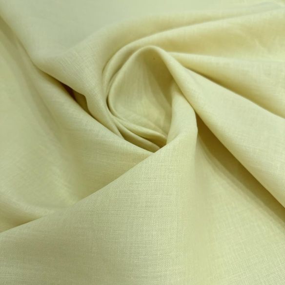 Tecido Cambraia de Linho Puro Amarelo Manteiga • Conexão Tecidos