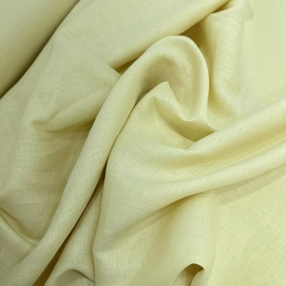 Tecido Cambraia de Linho Puro Amarelo Manteiga • Conexão Tecidos