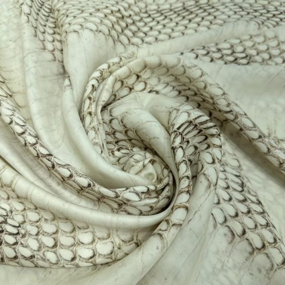 Tecido Cetim de Seda Estampado Snake Skin