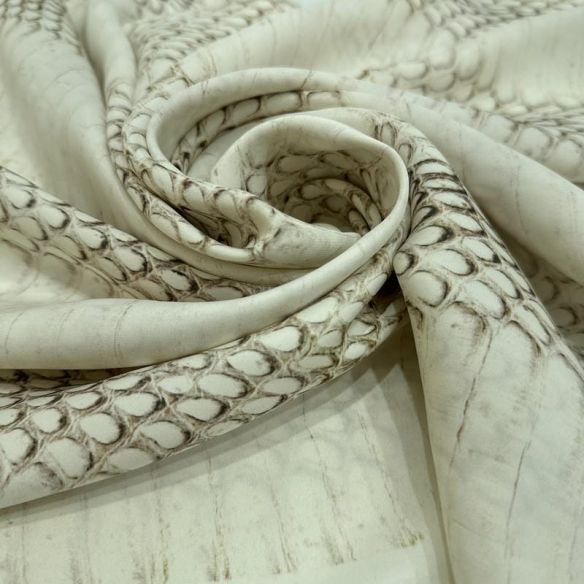 Tecido Cetim de Seda Estampado Snake Skin