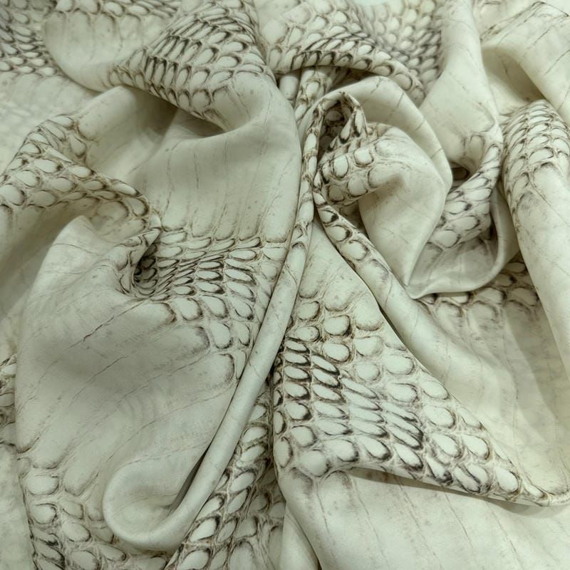 Tecido Cetim de Seda Estampado Snake Skin