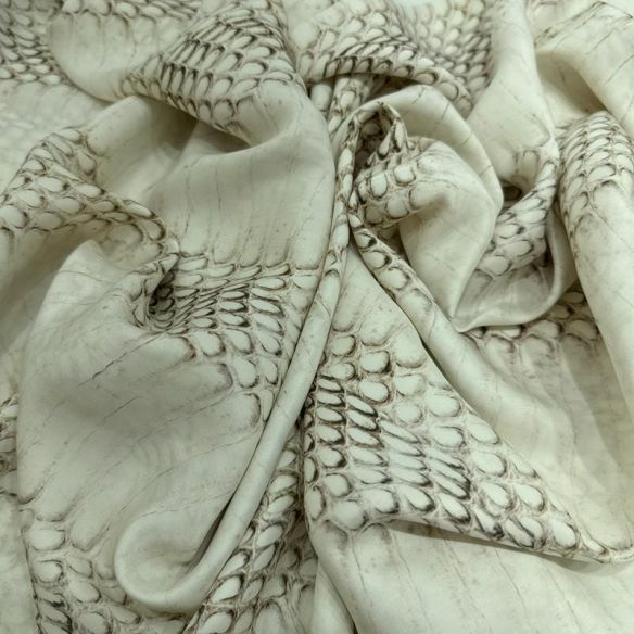 Tecido Cetim de Seda Estampado Snake Skin