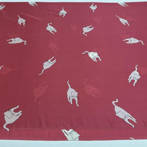 Tecido Cetim De Seda Estampado Cat • Conexão Tecidos