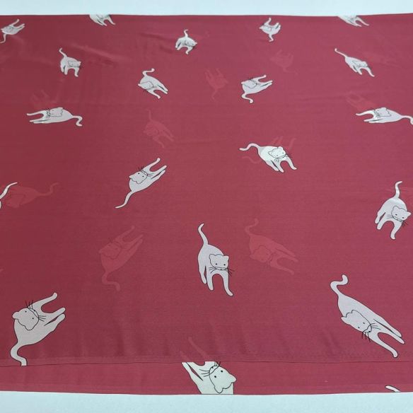 Tecido Cetim De Seda Estampado Cat • Conexão Tecidos